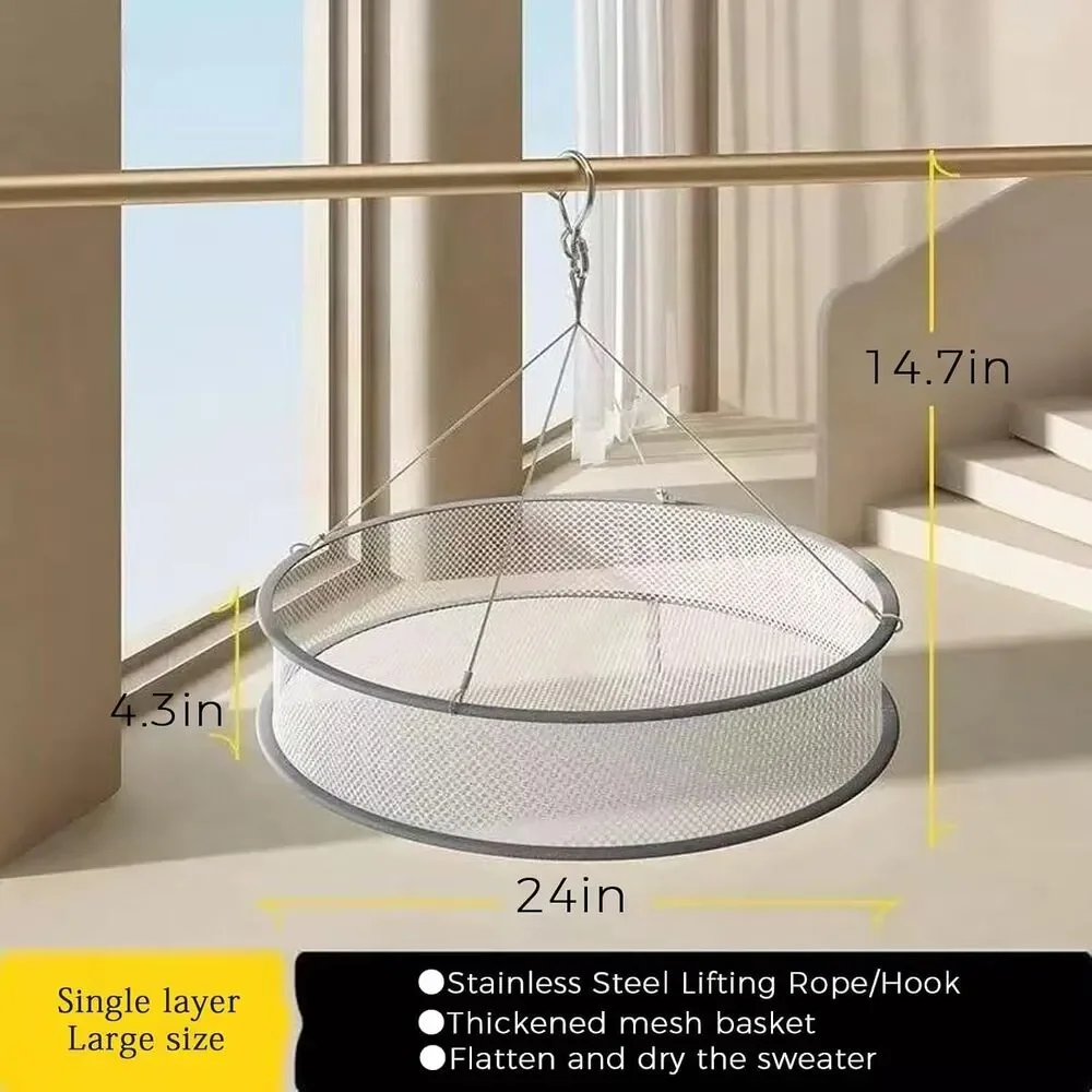 Foldable Sweater Drying Rack Large Mesh Flat Clothes Dryer Stainless Steel